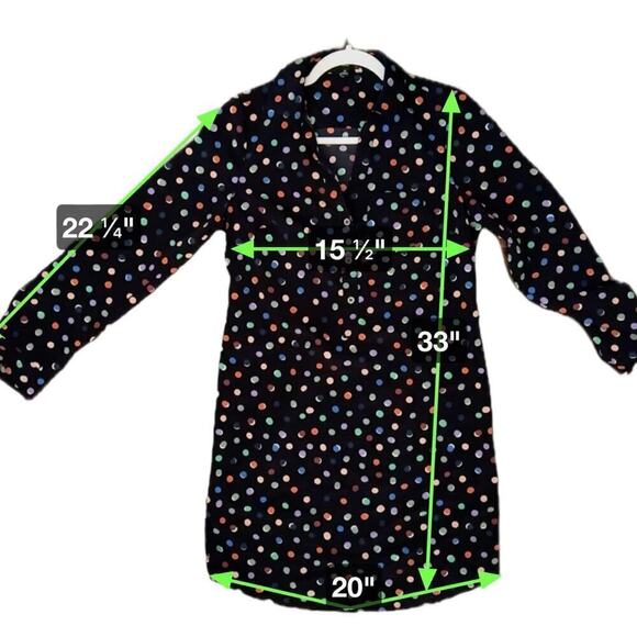 The Limited Ashton Polka Dot Shirt Dress Sz XS Multi Collared Buttoned‎ Preppy - Picture 7 of 7